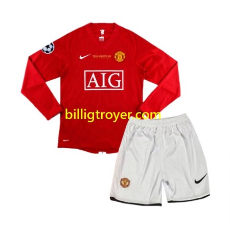 Billige Fotballdrakter Manchester United Champion League 2007 Barn Retro Hjemmedraktsett Langermet